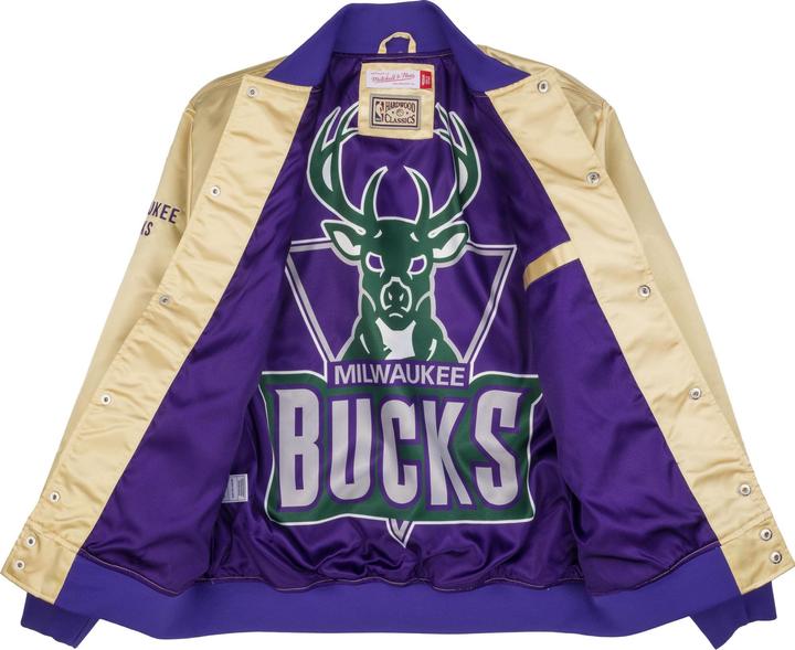 Immagine prodotto Mitchell & Ness M&N Giacca leggera in raso - Milwaukee Bucks oro - M (M)