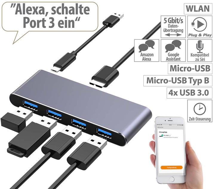 Produktbild Xystec WLAN-USB-3.0-Hub mit 4 einzeln schaltbaren Ports (4 Ports)