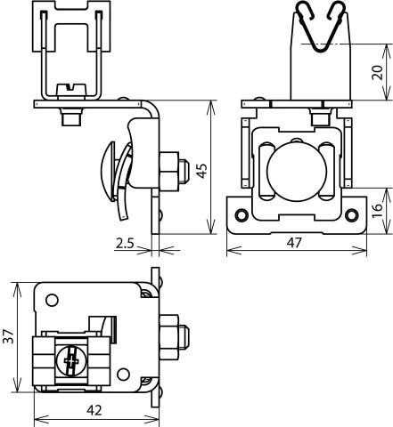 Actual product image Dehn Roof cable holder NIRO f. Sheet metal roofs 223031