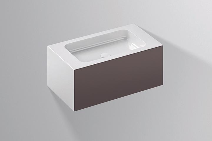 Produktbild Alape WP.Folio2 Waschplatz, 804x350x450mm, Waschtischunterschrank 1 Vollauszug, Waschtisch ohne Hahn