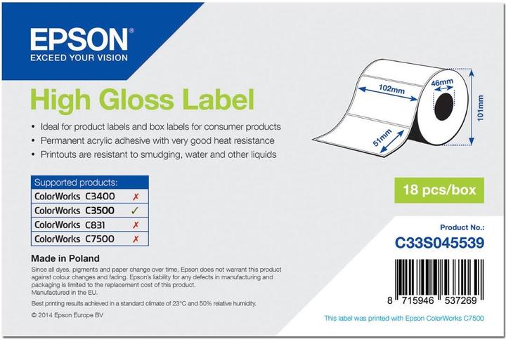 Epson Etichette fustellate ad alta lucentezza