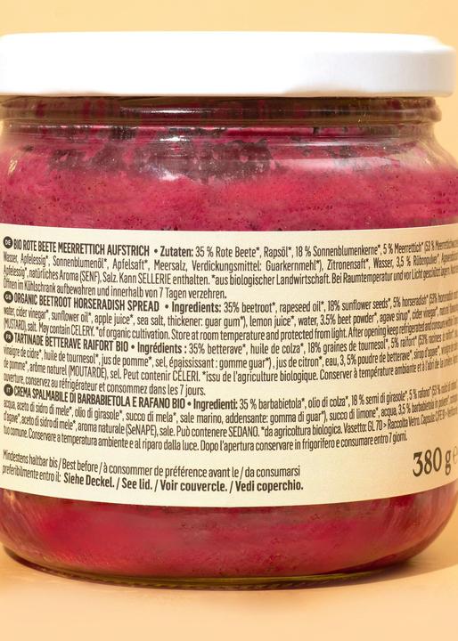 Nutritional values and ingredients KoRo Bio Rote Bete Meerrettich Aufstrich (2280 g)