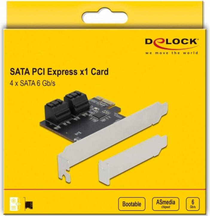 Actual product image Delock 90010 - PCIe x1> 4x SATA Low Profile - Serial ATA - SATA