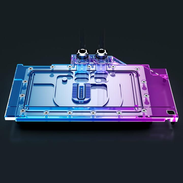Actual product image Alphacool Ice Block Aurora GPX-N RTX 3090 Ti Suprim X with Backplate - Acrylic + Nickel