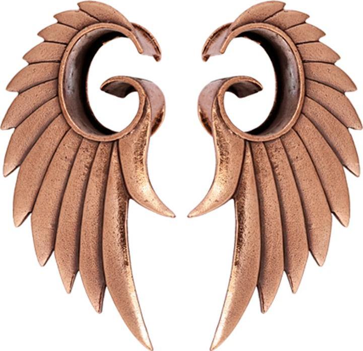 Star Piercing Flesh Tunnel rosegold Engelsflügel (2stk.) (ohne Messing, Titan G23)