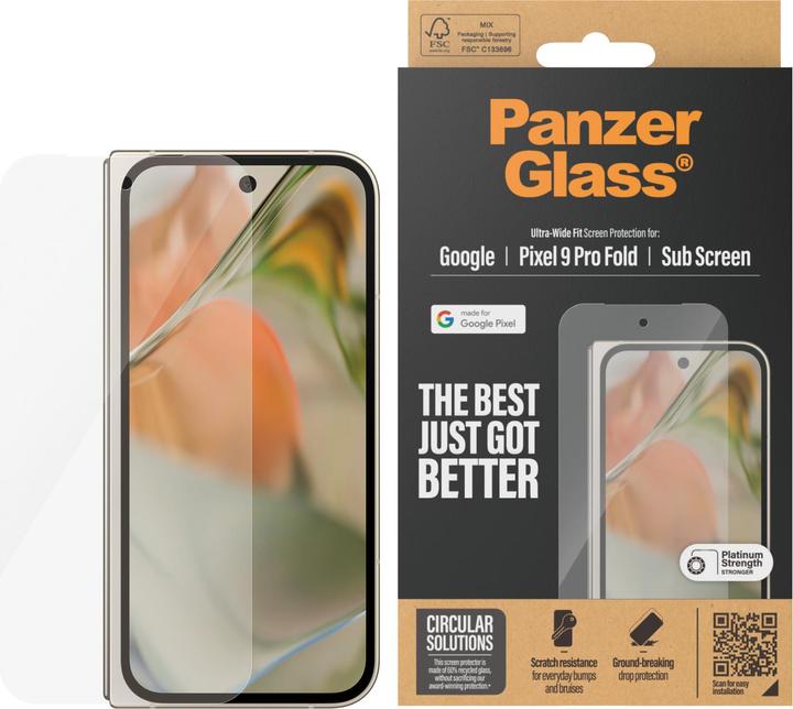 Productafbeelding PanzerGlass Ultrabrede pasvorm (1 Stuk, Google Pixel 9 Pro Fold, Google Pixel 9 Pro, Google Pixel 9)