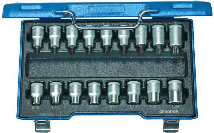 Gedore ITX 19 TX-017 Schraubendreher-Satz 1/2" 17-teilig Innen+Aussen-TX
