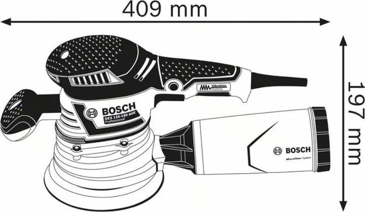 Actual product image Bosch Professional Random orbital sander GEX 40-150 with 1 x M480 sanding sheet and L-BOXX (Eccentric grinder, 400 W)