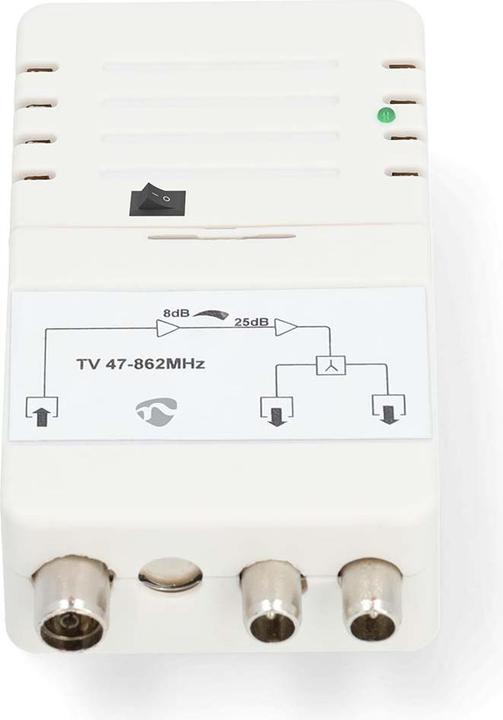 Immagine prodotto Nedis Amplificatore CATV | Guadagno dBi (per cavo antenna): 25 dB | 47 - 862 MHz | Numero di uscite (Amplificatore)