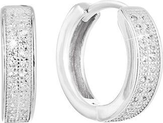 Evolution Group Silver round earrings with clear zircons 11317.1