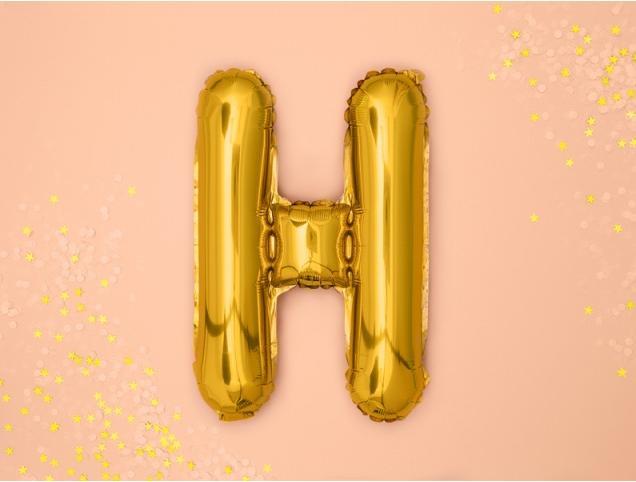Produktbild Partydeco Ballon Brief "H" in Gold (1 x)