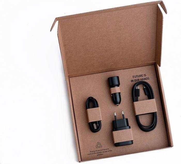 Actual product image Samsung Charger set. Includes travel and car adapters with cables
