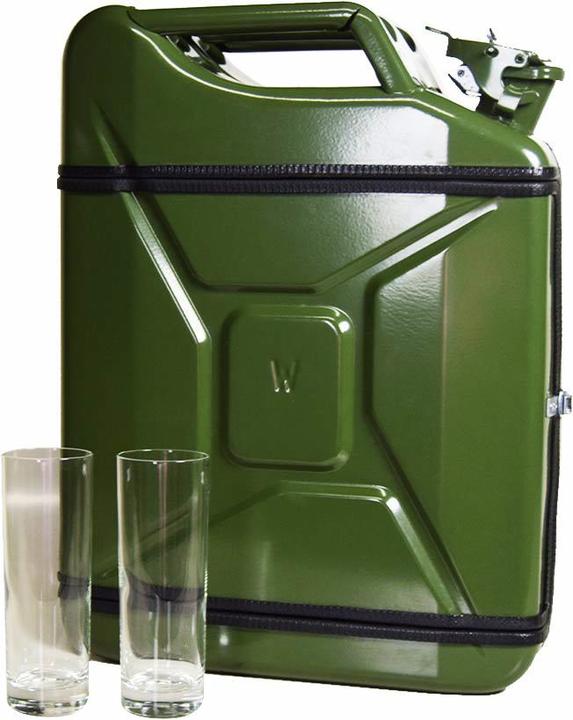 Produktbild Mikamax Jerrycan Mix Drink Bar 20L – Whiskey Bar – Mobile Bar – Benzinkanister bar – Grün – 20 Li