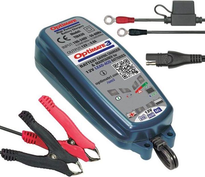Produktbild Tecmate Optimate 3 Druppellader 0,8A - 12V Acculader Druppellader voor Scooter / Motor (12V)