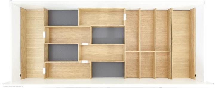 Rockenhausen Move Besteckeinsatz Schubkasten Organizer Set 3, Eiche lackiert