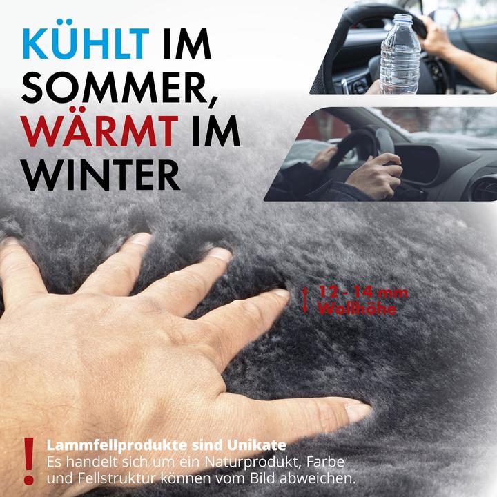 Produktbild Walser Lenkradhülle aus Lammfell, anthrazit