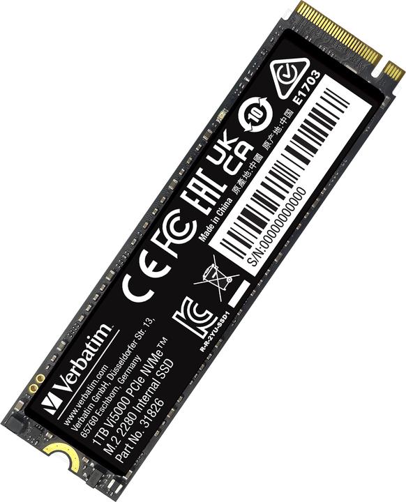 Actual product image Verbatim Vi5000 M.2 SSD 1TB PCIe4 NVMe 31826 (1000 GB, M.2 2280)