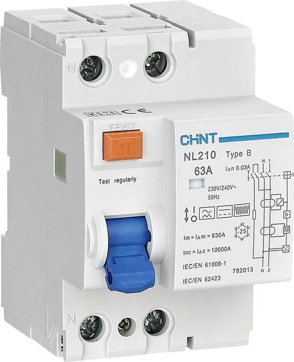 Immagine prodotto Chint 782013 NL210 1PN 63A 30mA B 10kA RCD B/10 kA 1polo 63A 0,03A 240V