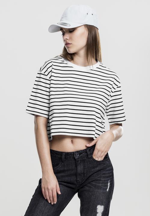 Actual product image Urban Classics Ladies Short Striped Oversized Tee (XS)