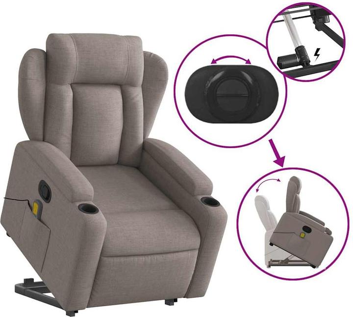 Image du produit VidaXL Fauteuil de massage avec releveur Tissu