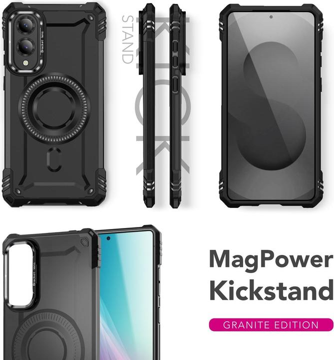 Image du produit Nalia Granite - Schlagfeste Panzer Hülle mit MagSafe & Kamera Standfuss - Military Cover (Samsung Galaxy S25 Edge)