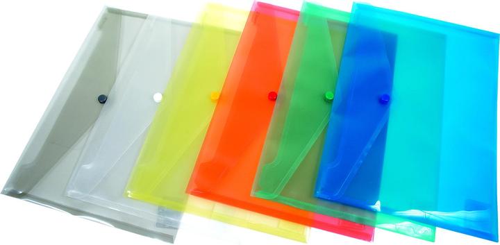 Actual product image Donau envelope cover press button, pp, a6, 180 micron, clear