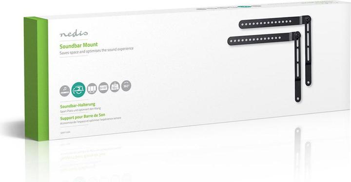Produktbild Nedis Soundbar Halterung Universal Verbunden mit dem TV 10 kg Drehbar drehbar Stahl Schwarz (1 Stk., Wandmontage, Drehbar)