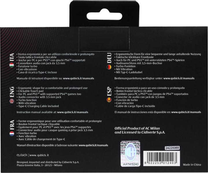 Immagine prodotto GED Controller Wireless AC Milan White (PS4) (PS4)