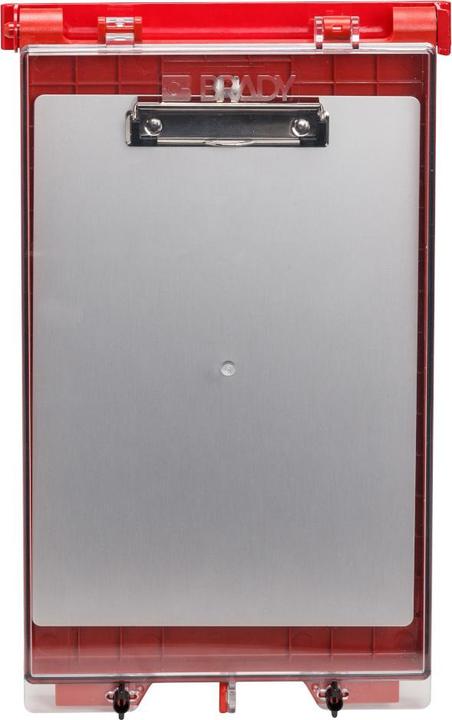 Produktbild Brady Schaukasten für Berechtigungsdokumente, Kunststoff, Rot, 247.65 x 431.80 x 38.10 mm (BxHxT)