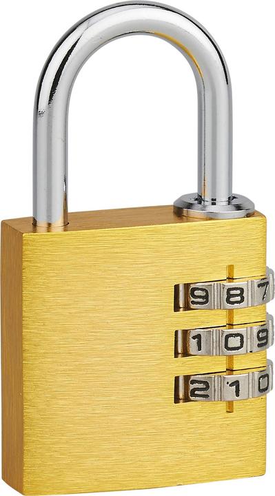 Produktbild Thirard Zahlenvorhängeschloss venus, 3 Ziffern, innen, Stahlbügel, 30mm