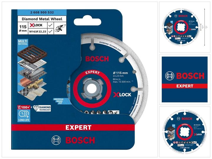 Produktbild Bosch Professional Zubehör EXPERT Diamond Metal Wheel X-LOCK Trennscheibe, 115 x 22,23 mm