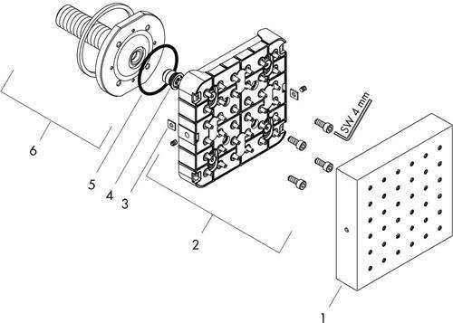 Actual product image Axor Starck ShowerCollection flush-mounted shower module 12 x 12 (5 Beam types, 5.30 l/min)