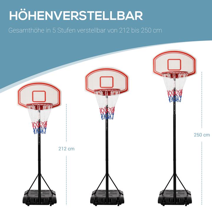 Actual product image Homcom Basketballkorb Metall, PE Schwarz+Weiss