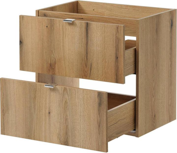 Produktbild En.Casa Waschtisch Skelbolu mit Schubladen 60x72x40 cm Eicheoptik/Schwarz