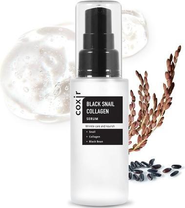 Coxir Black Snail Collagen Serum 50ml 1.69 fl.oz - Schwarze Bohnen, Kollagen, Schneckenschleim - Strafft (50 ml)