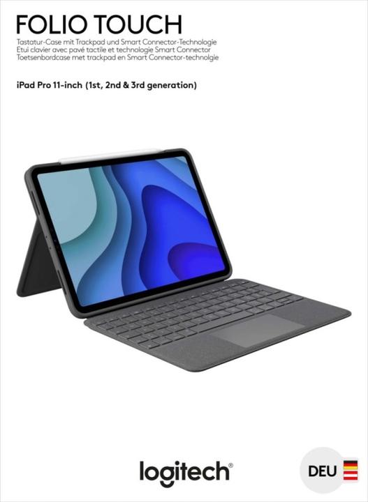 Image du produit Logitech Folio Touch (DE, iPad Pro 11 2021 (3ème génération), iPad Pro 11 2022 (4e génération), iPad Pro 11 2018 (1. Gen), iPad Pro 11 2020 (2. Gen))
