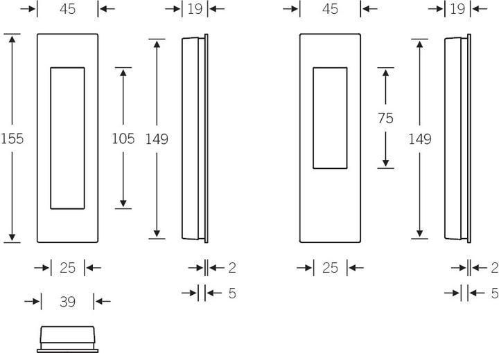 Actual product image FSB Sliding door shell handles