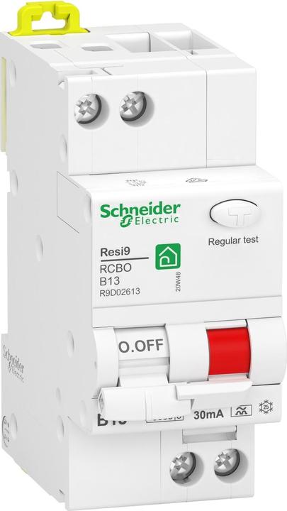 Produktbild Schneider Electric R9D02613 - FI/LS-Schalter Resi9 1P+N 13A B-Char. 30mA Typ A 10kA