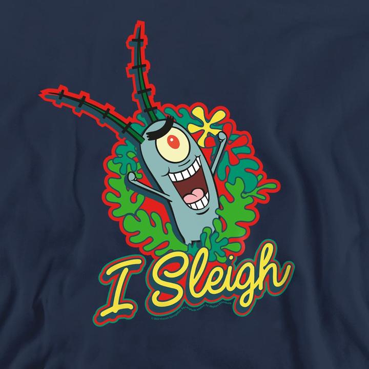 Immagine prodotto Spongebob Squarepants I Sleigh Felpa Natale Plankton Corona di Fiori Adulto Unisex (M)
