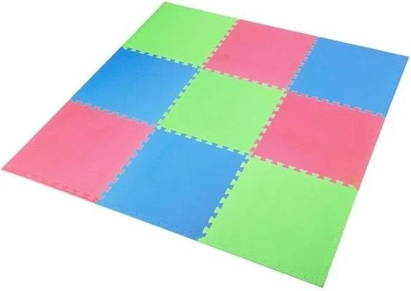 Productafbeelding One Sudedamas kilimėlis treniruotėms Fitness MP10 žalias-mėlynas-raudonas, 60x60x1,0cm (9 dalių) (10 mm)