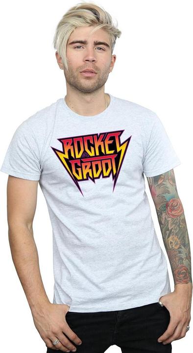 Produktbild Guardians Of The Galaxy Vol. 2 Rocket And Groot Metal Logo TShirt (M)