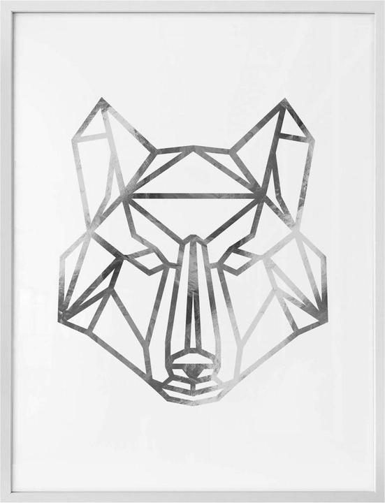 Image du produit Trenddeko Loup origami - aspect argenté (80 x 100 cm)