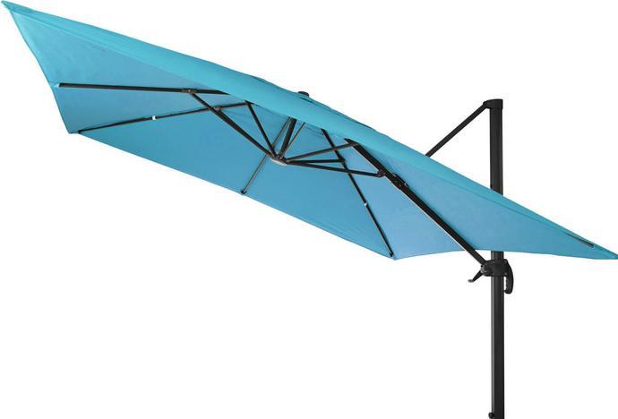 Produktbild Mendler Gastronomie-Ampelschirm, Sonnenschirm 3x3m (Ø4,24m) Polyester Alu/Stahl 23kg - türkis ohne Ständer (3 m)