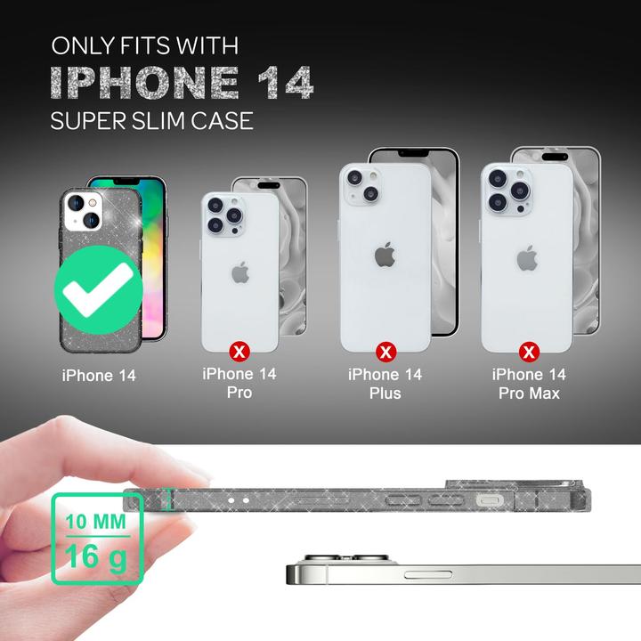 Produktbild Nalia Klare Glitzer Silikon Hülle (Apple iPhone 14 Plus)