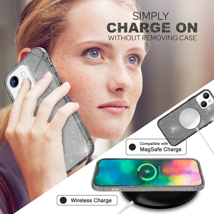 Produktbild Nalia Klare Glitzer Silikon Hülle (Apple iPhone 14 Plus)