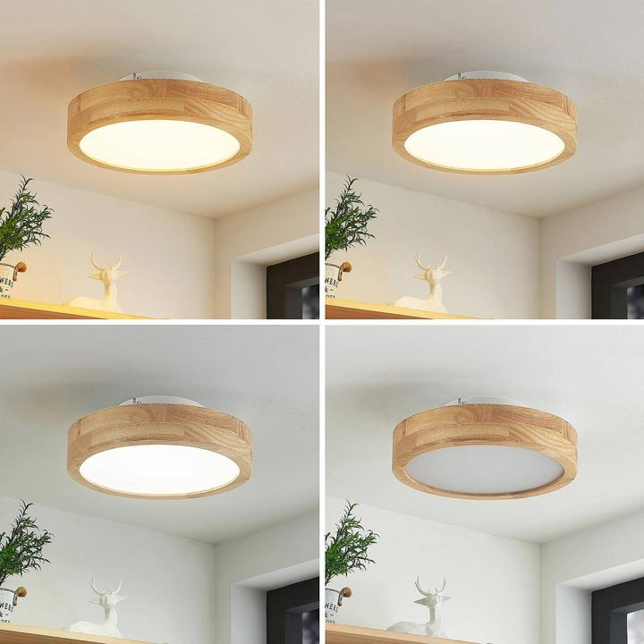 Actual product image Lindby Lanira LED Oak Ceiling Lamp, 30cm (1150 lm)