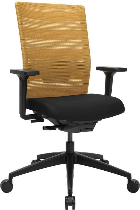 Topstar AirWork office swivel chair, with arm rests, synchronous mechanism, black