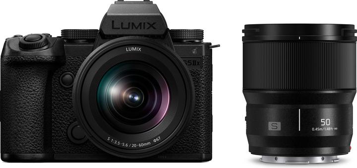 Image du produit Panasonic Lumix S5 Mark II X + S 20-60mm f3,5-5,6 + S 50mm f1,8 (20 - 60 mm, 24.20 Mpx, Plein format)