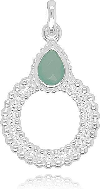 Leyda Anhänger Kreis Tropfen (Silber 925, Stein)