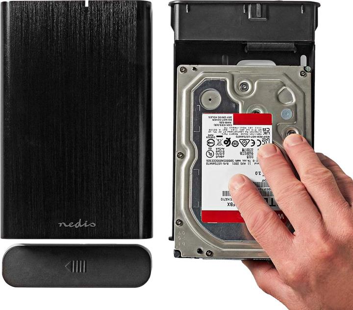 Image du produit Nedis Boîtier pour disque dur | 3.5 " | USB 3.1 Gen1 | USB Type-A / USB Type-C™ | Notebook / PC | Alumini (3.5")